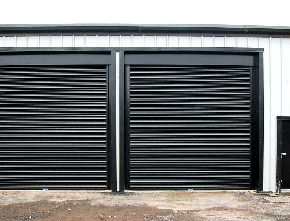 Industrial roller shutter door installed on a warehouse loading bay